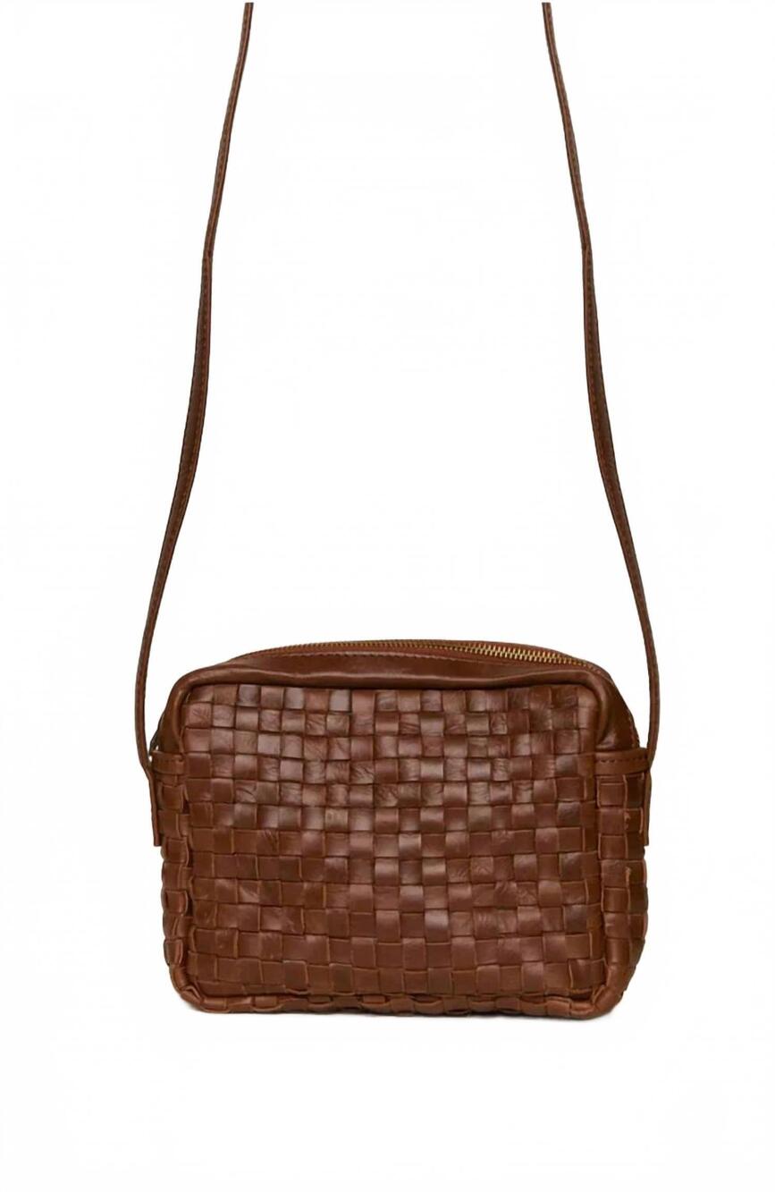 NEW ABLE women's valerie woven crossbody bag in whiskey